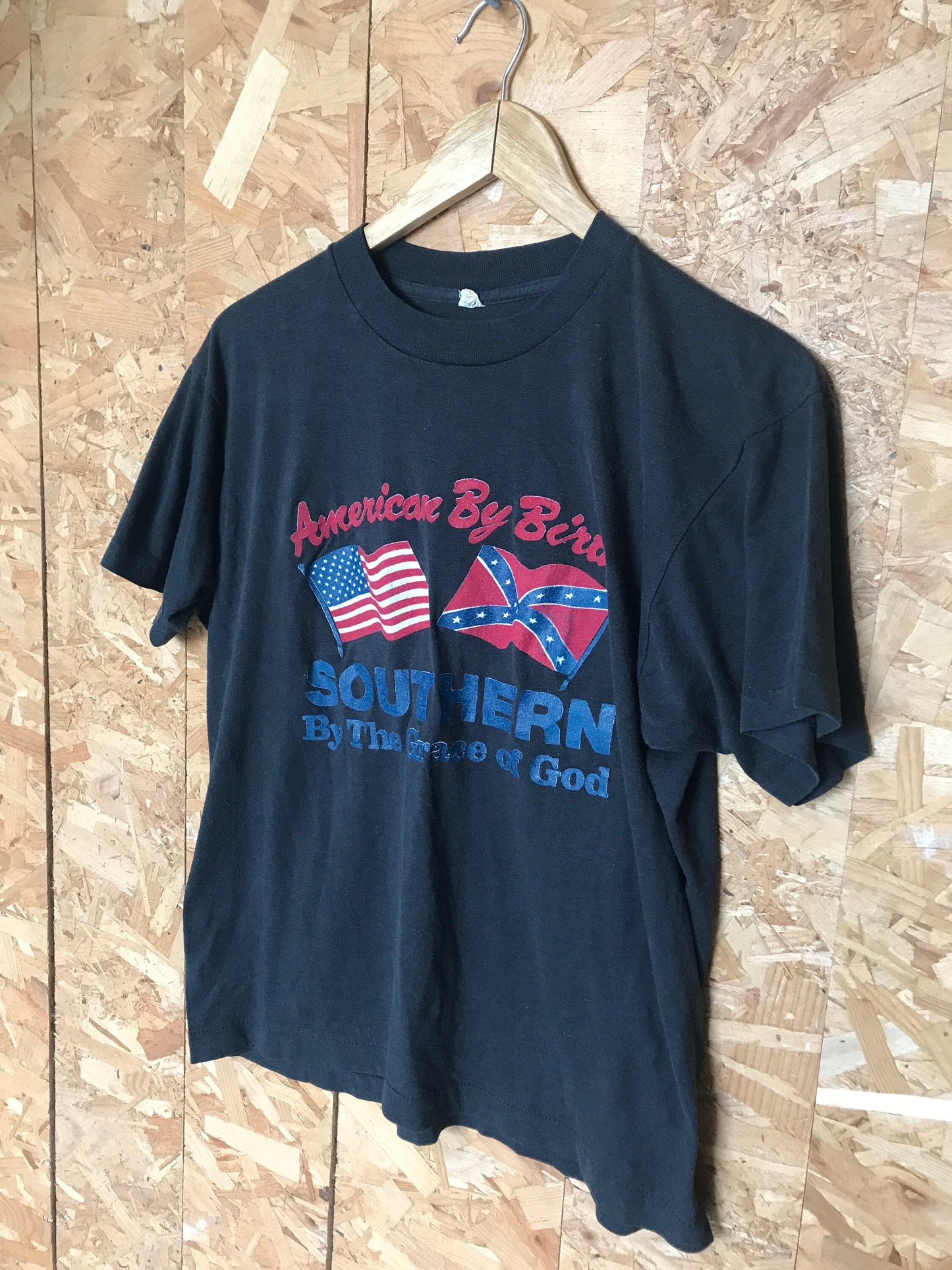 Vintage 90s American by birth, Southern by the grace of god USA black souvenir t-shirt size large