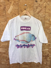 Vintage 90s white Not your ordinary players women baseball USA college sports t-shirt size XL