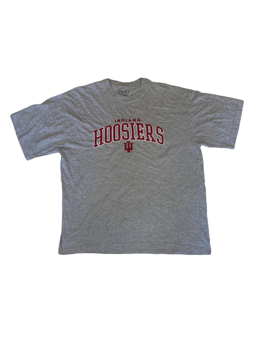 Vintage Y2K Indiana Hoosiers USA football team embroidered spell out souvenir grey marl t-shirt size XL