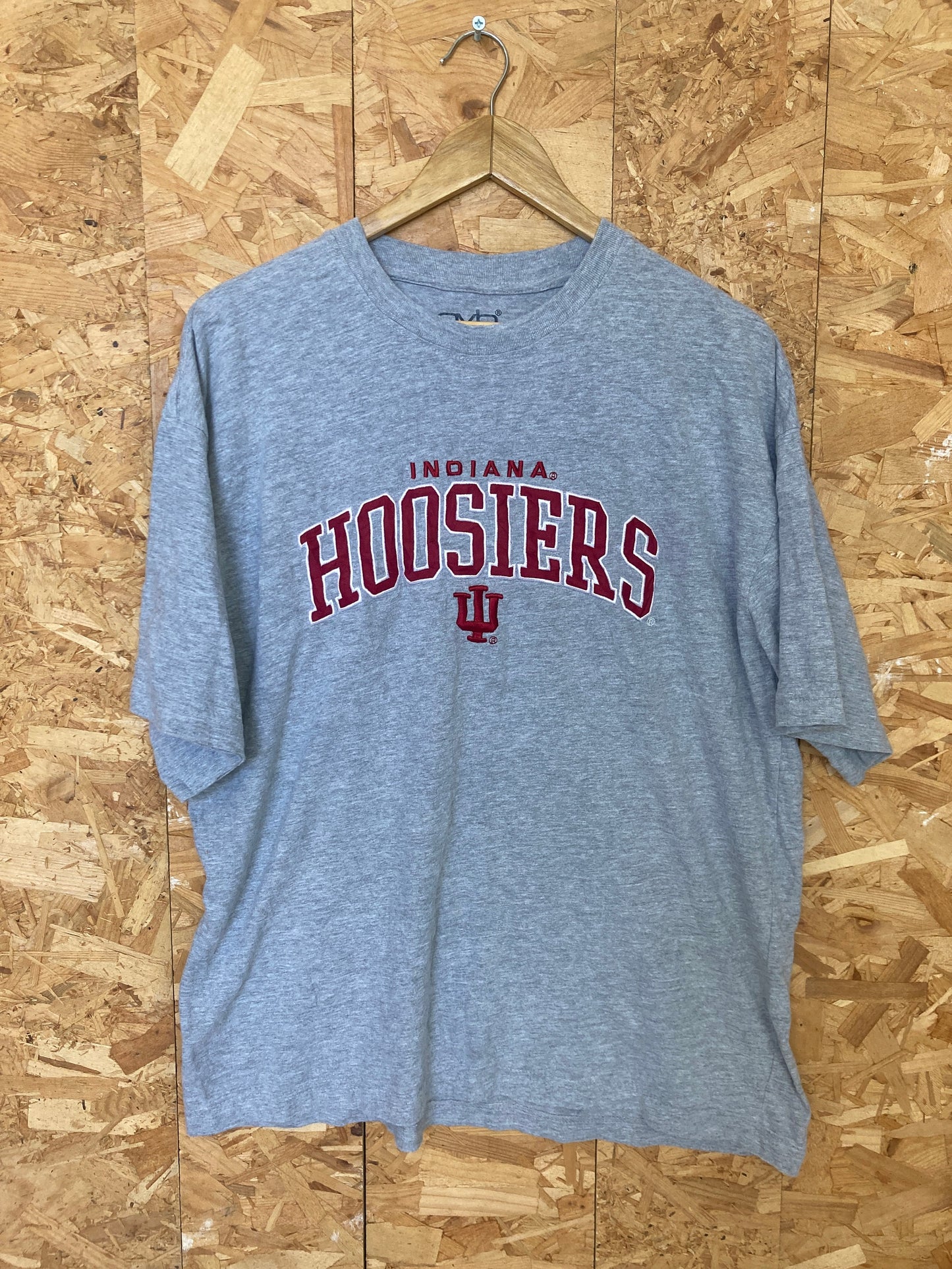 Vintage Y2K Indiana Hoosiers USA football team embroidered spell out souvenir grey marl t-shirt size XL