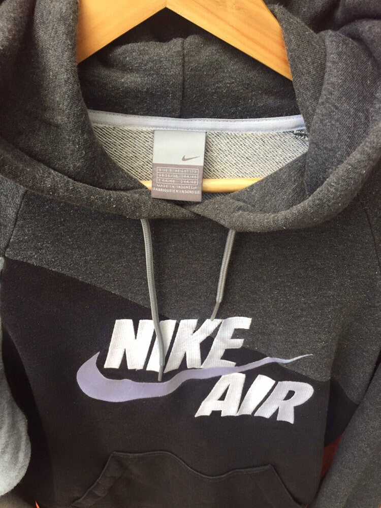 Vintage 00s old school Nike Air spell out grey hoodie size small