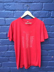Vintage 80s Class of 87 school leavers Distressed College University USA red t-shirt size large