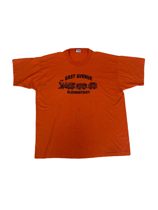 Vintage 90s East Avenue NYC Elementary School quirky orange USA souvenir t-shirt size XL