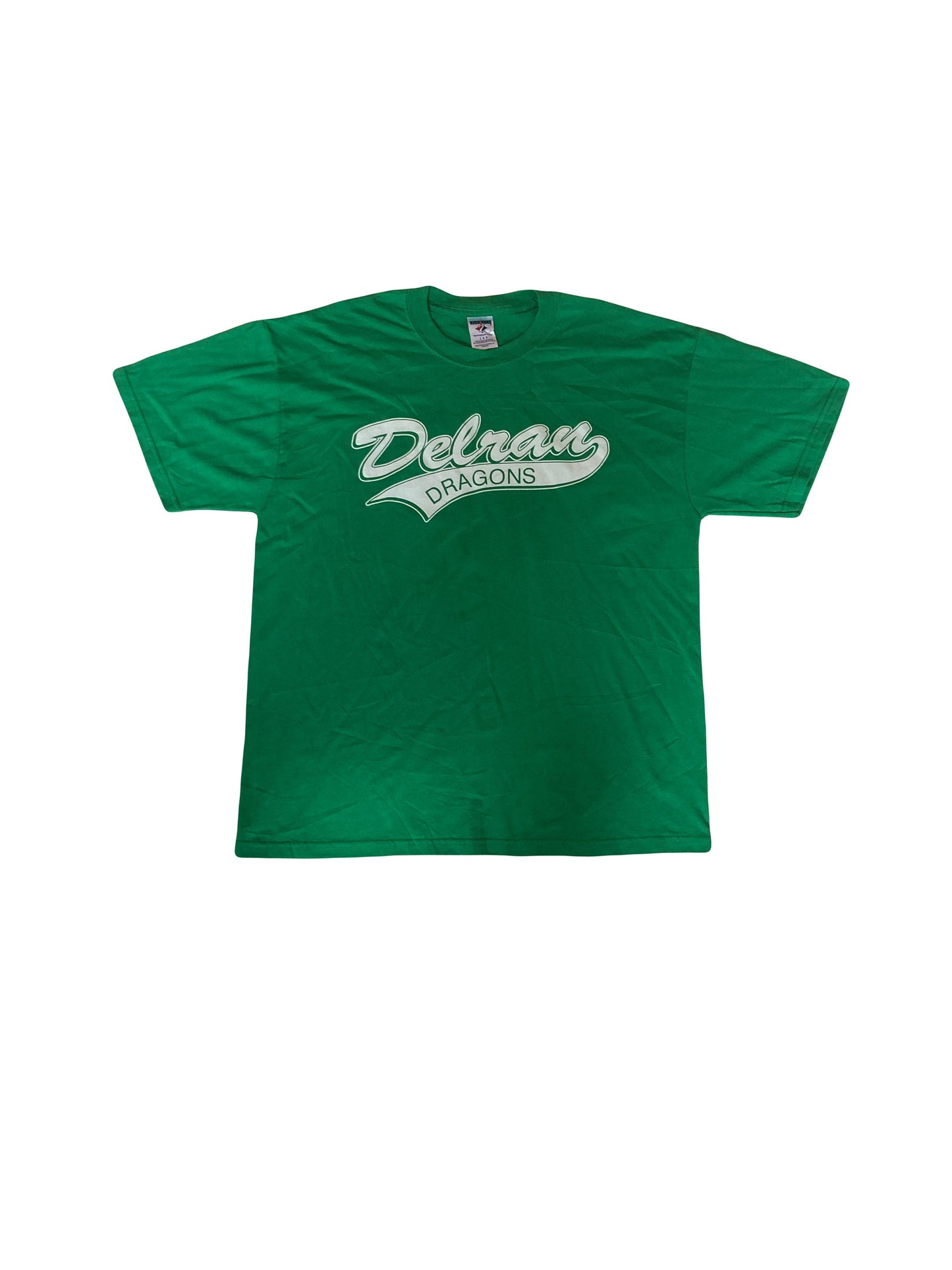 Vintage 90s green Bridgeman #22 Delran Dragons New Jersey high school team souvenir USA t-shirt size large