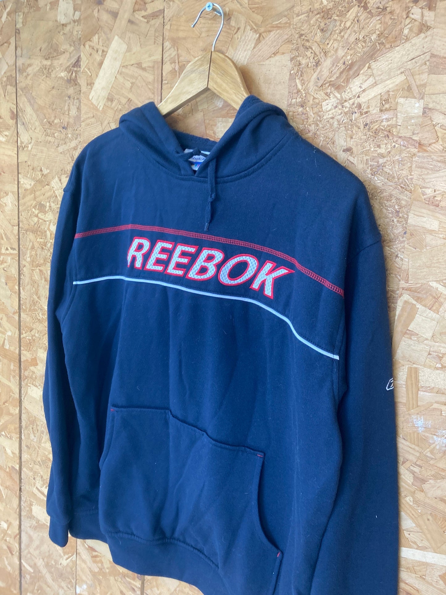 Vintage Y2K Reebok navy blue red spell out  hoodie size medium