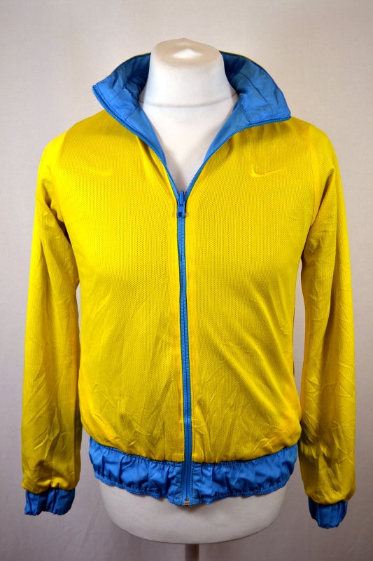 Nike Retro Blue Yellow Reversible Shell Jacket Tracksuit Top size small