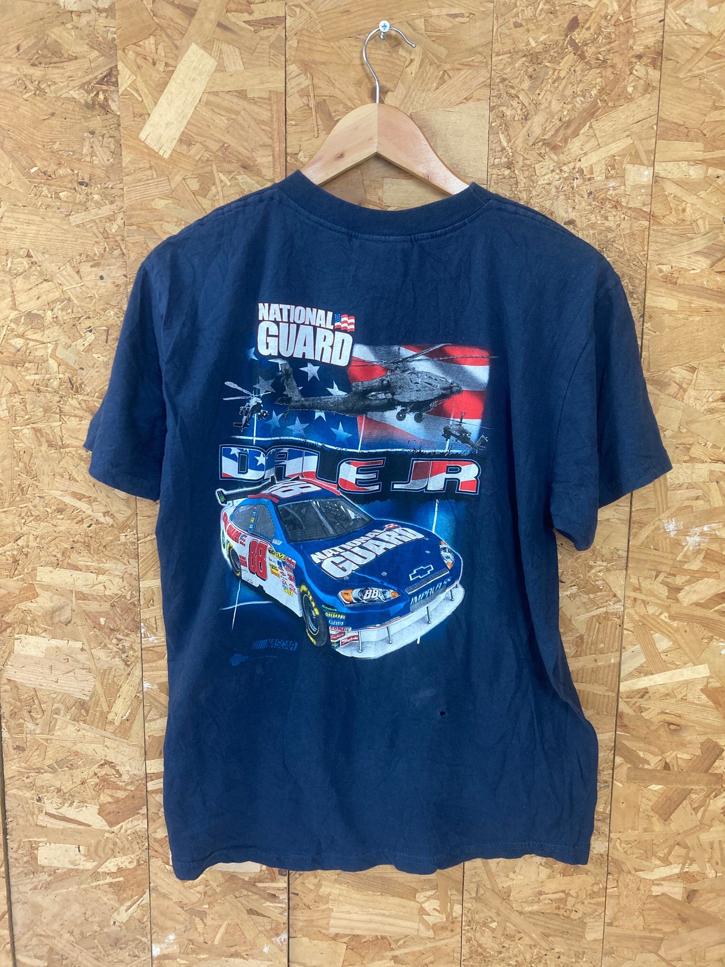 Vintage 90s NASCAR Dale Earnhardt Jr nationall guard faded navy blue souvenir t-shirt size large