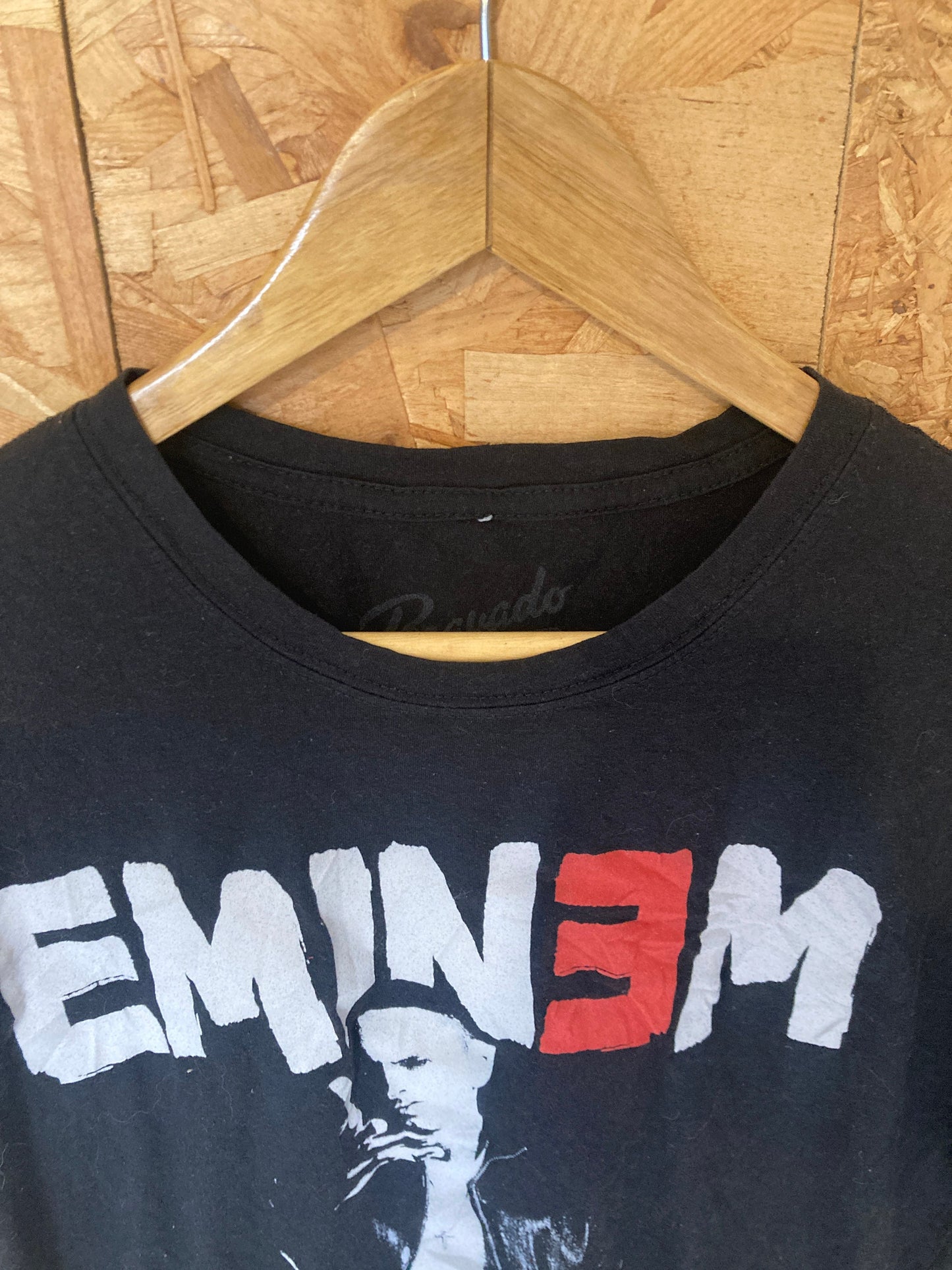 Vintage Y2K black Eminem red white print rap hip hop t-shirt size X-large by Bravado