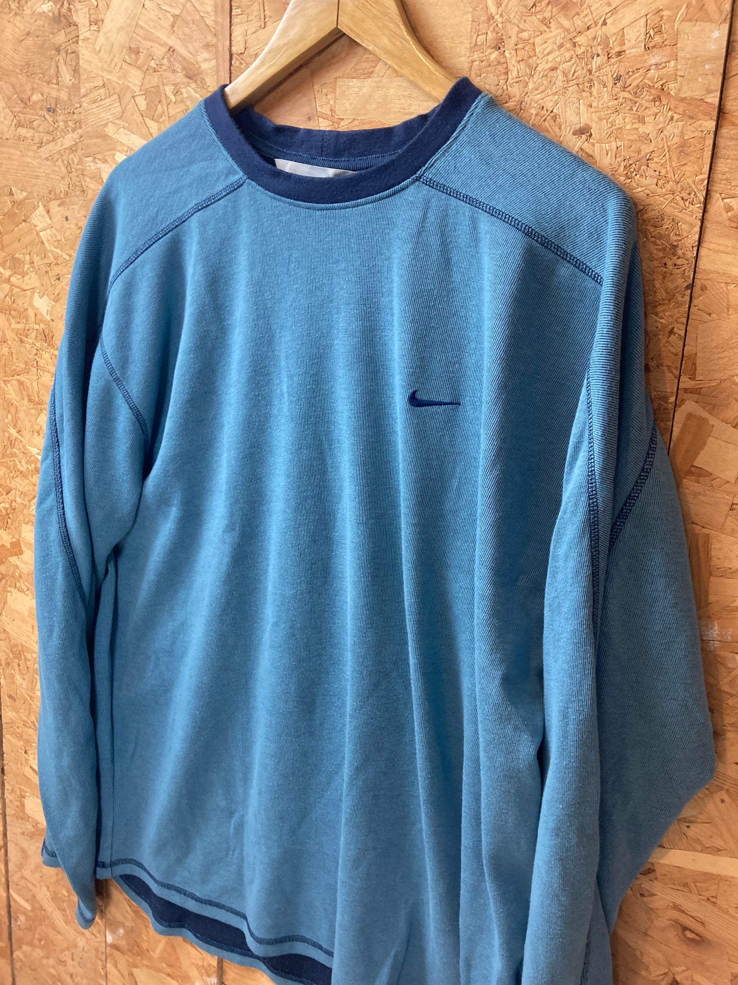 Vintage Y2K Nike blue muted long sleeve top t-shirt size large oversized fit