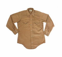 Vintage 70s beige corduroy south western cowboy rancher shirt size medium by Buffalo Bill