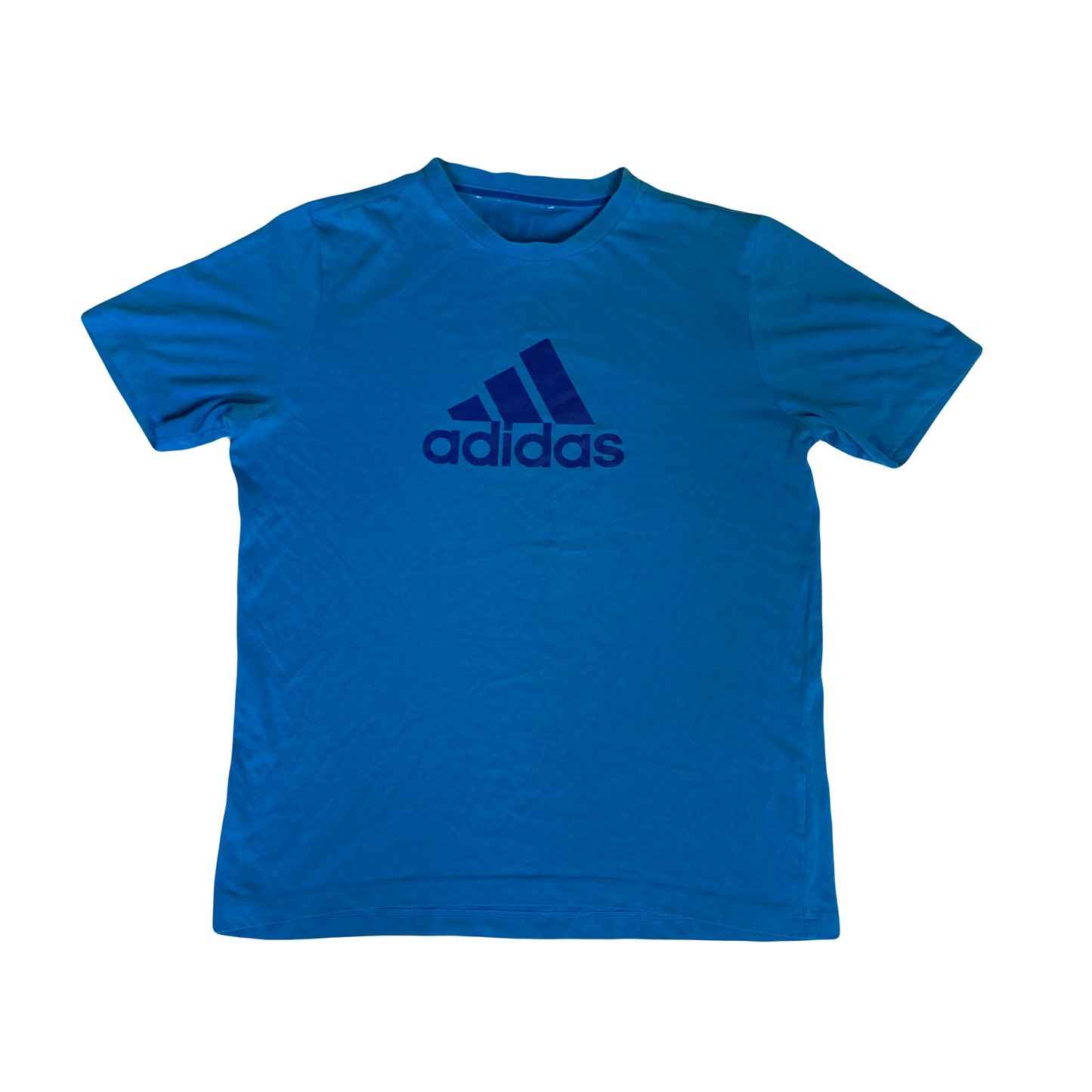 Vintage Y2K Adidas electric blue spell out logo t-shirt size medium