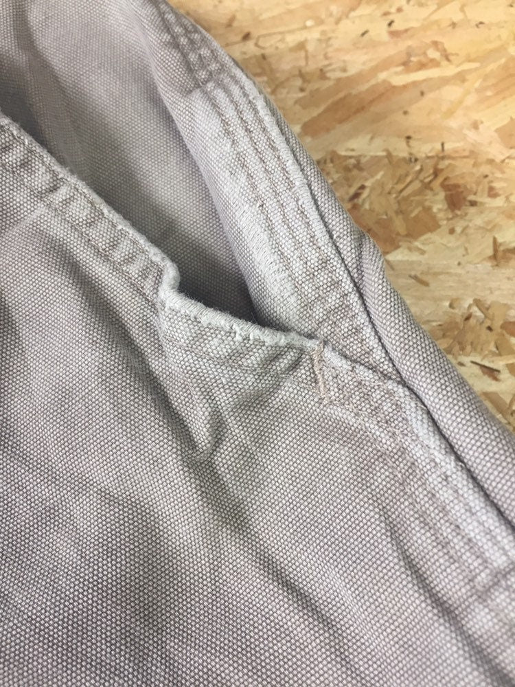 Vintage 90s Carhartt beige carpenter work pants distressed worn size W34 x L32