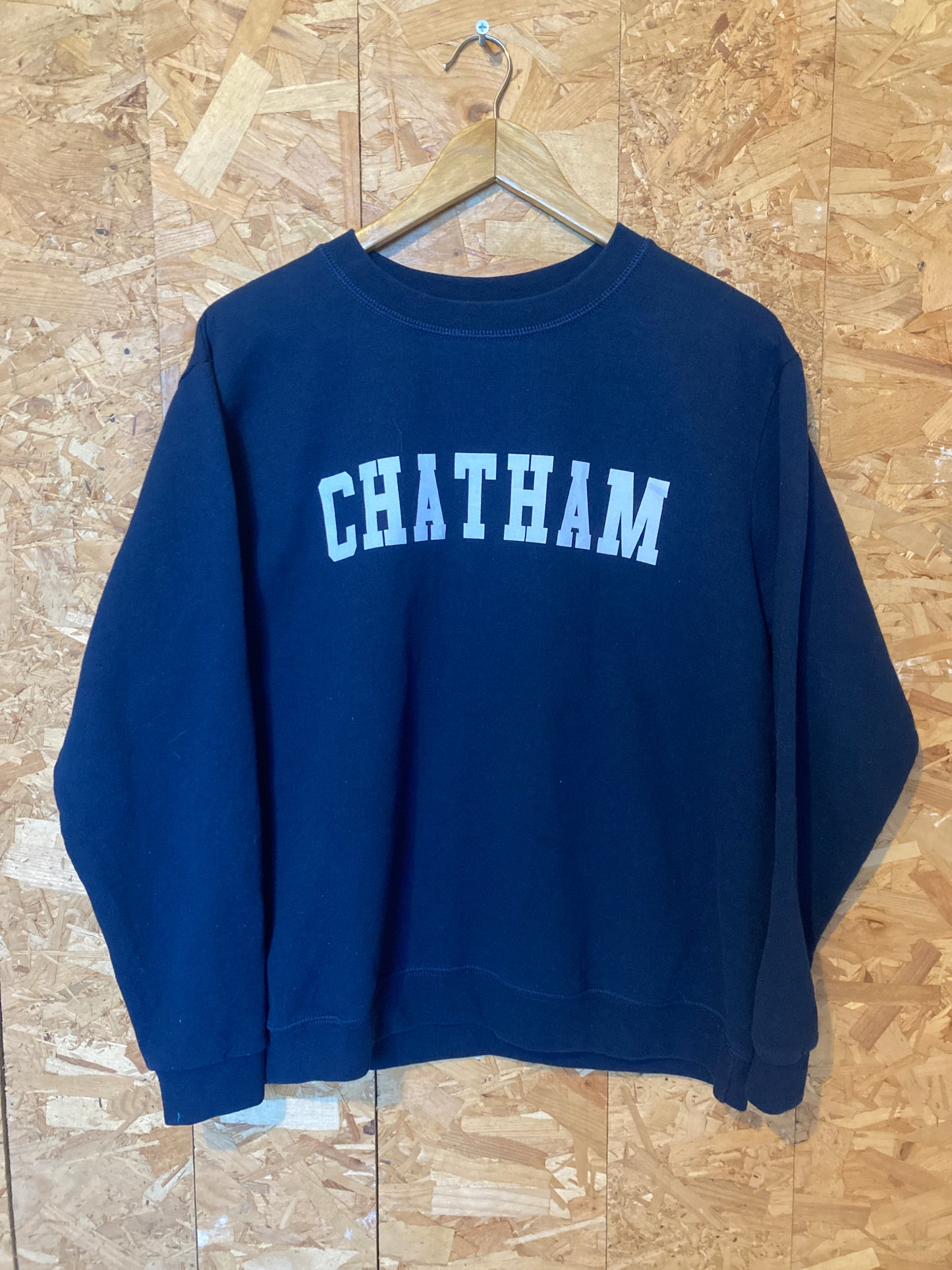 Vintage Y2K black CHATHAM  USA college crew neck sweater size large