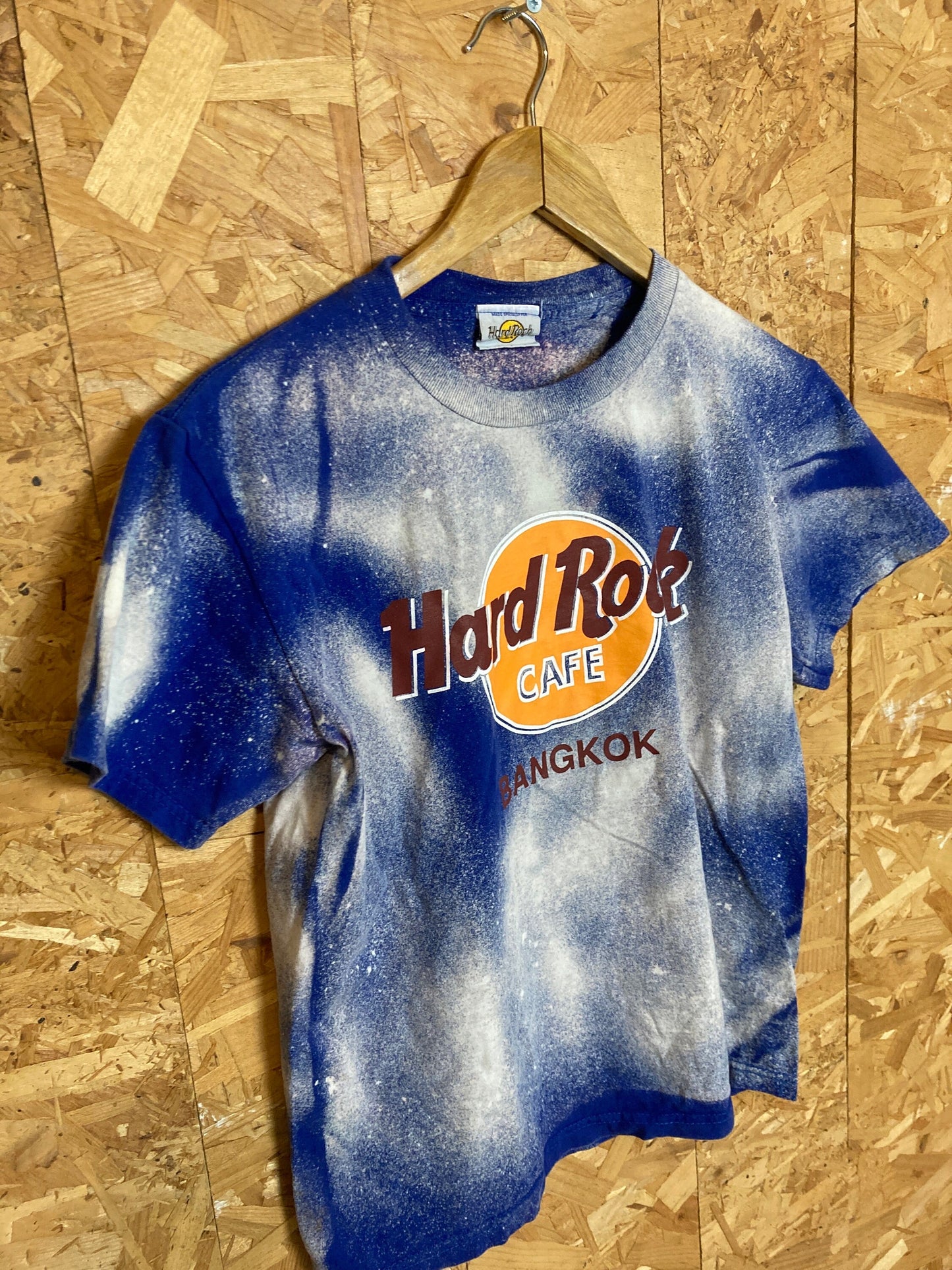 Vintage 90s Hard Rock Cafe Bangkok blue acid wash tie-dye t-shirt size small