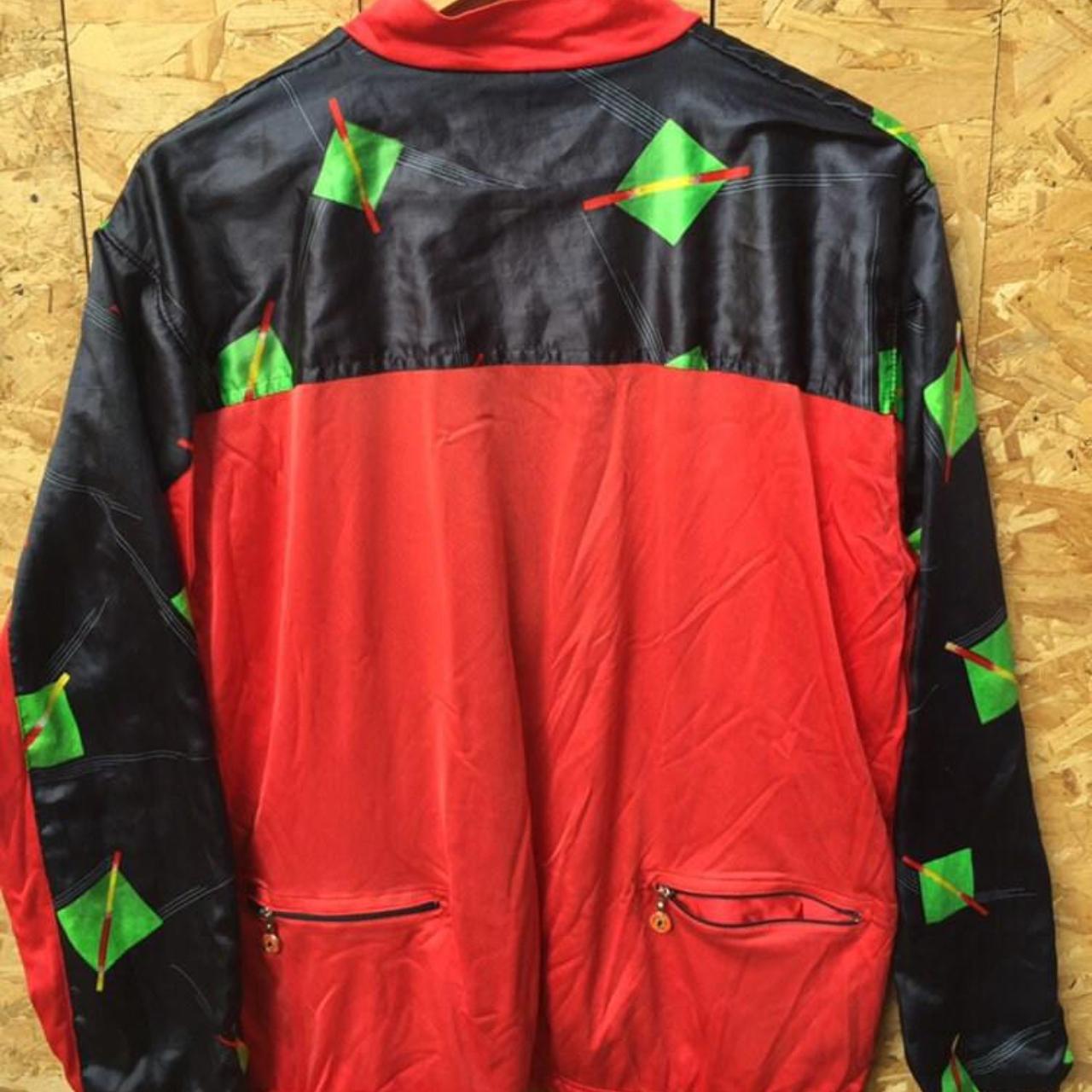 Vintage 90s high quality Castelli Italian made cycle jacket black satin green red size XL