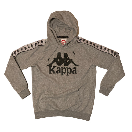 Vintage Y2K Kappa logo & spellout grey black hoody size large