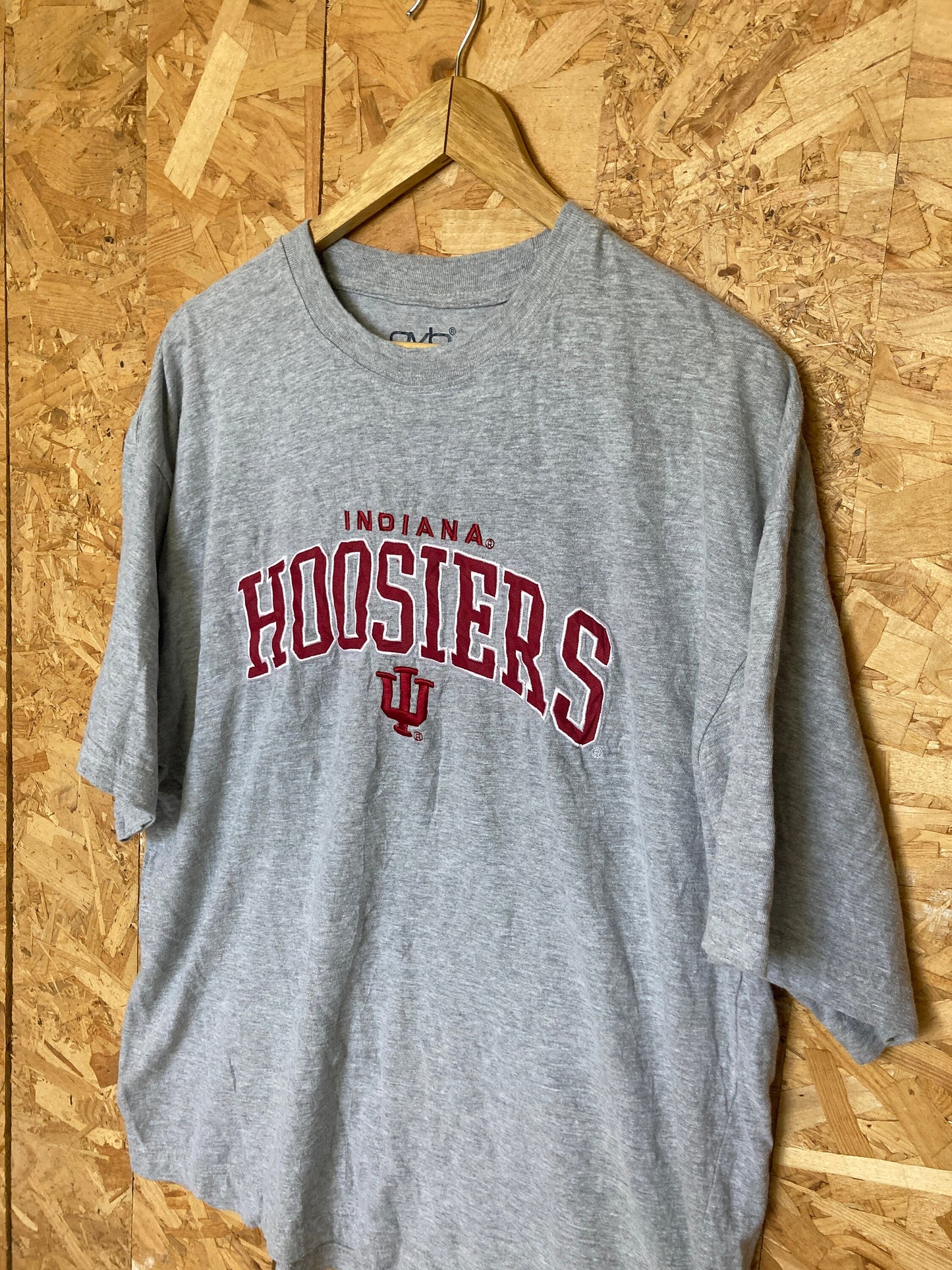 Vintage Y2K Indiana Hoosiers USA football team embroidered spell out souvenir grey marl t-shirt size XL