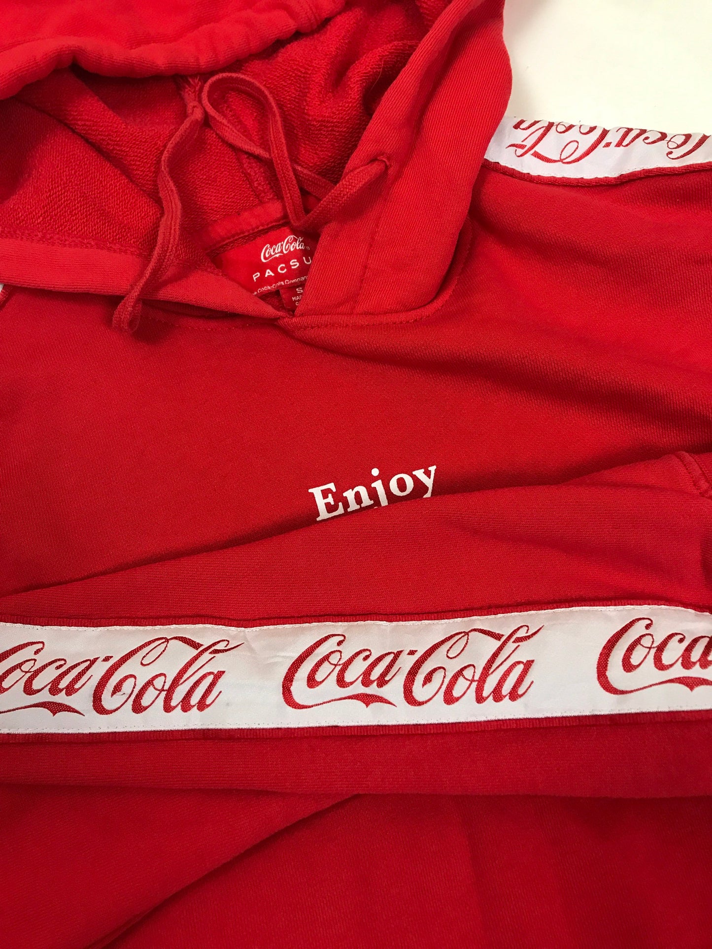 Vintage 90s USA red Coca Cola promotional hoodie size small