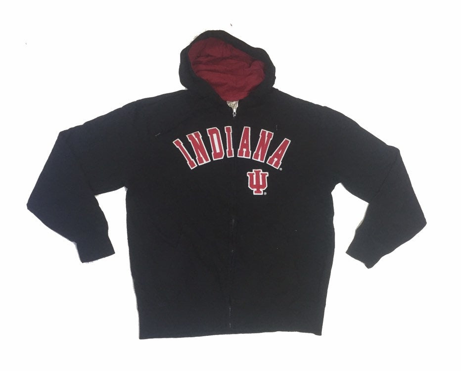 Vintage 90s Indiana USA college team black red embroidered hoodie size large