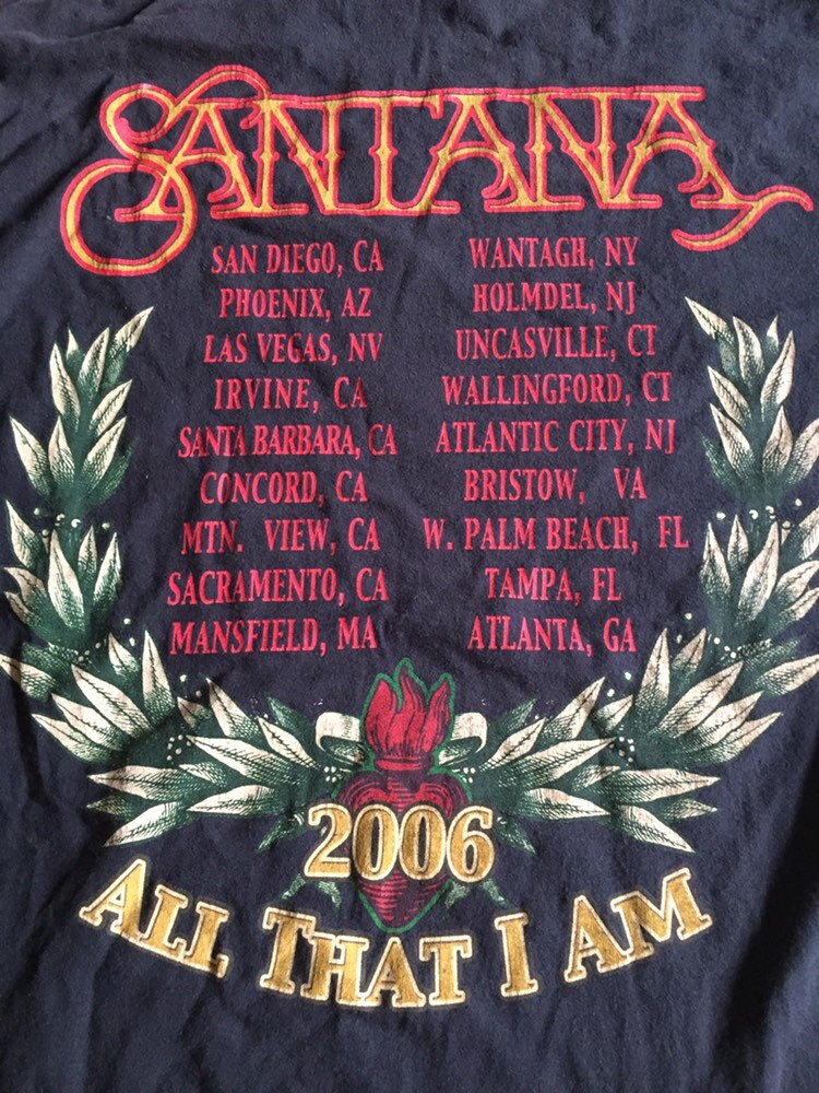 Retro music merch vtg band t-shirt Santana all that i am tour 06 size medium