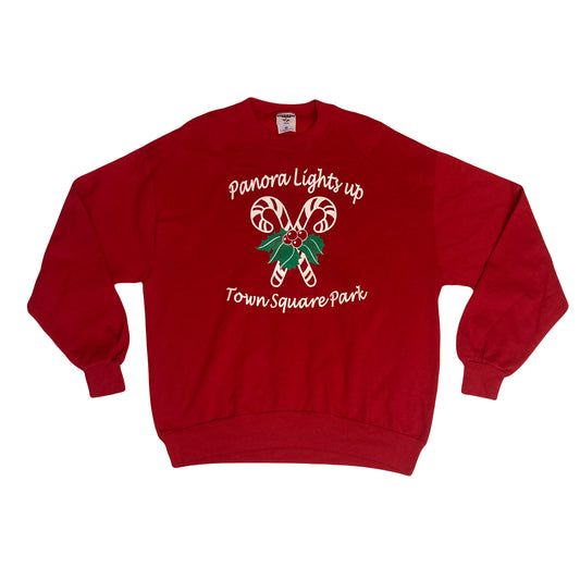 Vintage 90s red Panora lights up USA Christmas crew neck sweater size XL