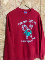 Vintage 90s red Panora lights up USA Christmas crew neck sweater size XL