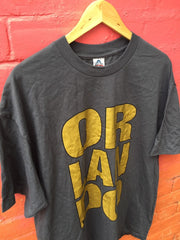 Vintage 90s Orlando Florida USA souvenir college varsity dark grey gold t shirt size extra large