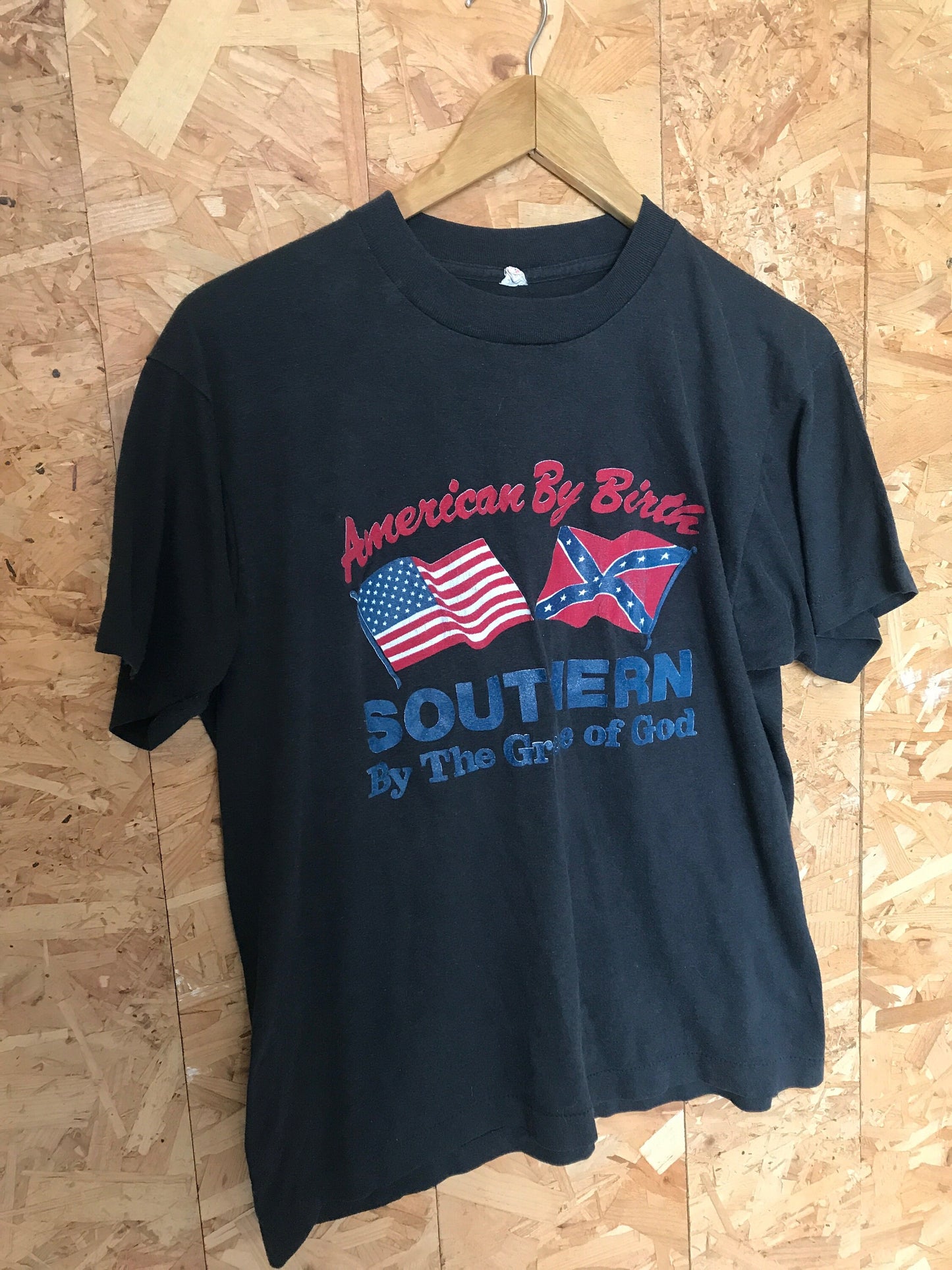 Vintage 90s American by birth, Southern by the grace of god USA black souvenir t-shirt size large