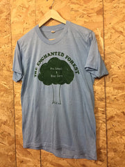 Vintage 80s USA The Enchanted Forest Pre school & daycare light blue t-shirt size medium