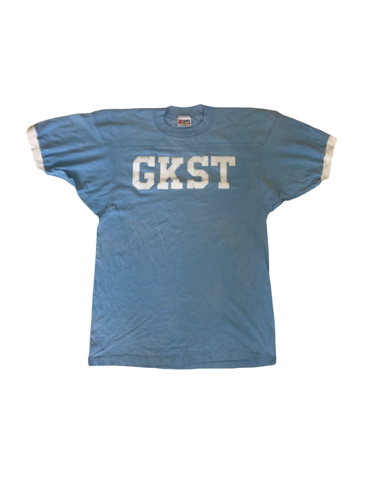 Vintage 90s light blue Kaitlyn GKST college varsity team football USA t-shirt size medium