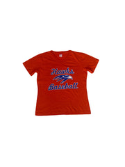 Vintage 90s Hawks Baseball college team Stephenson #3 USA orange v-neck t-shirt size medium