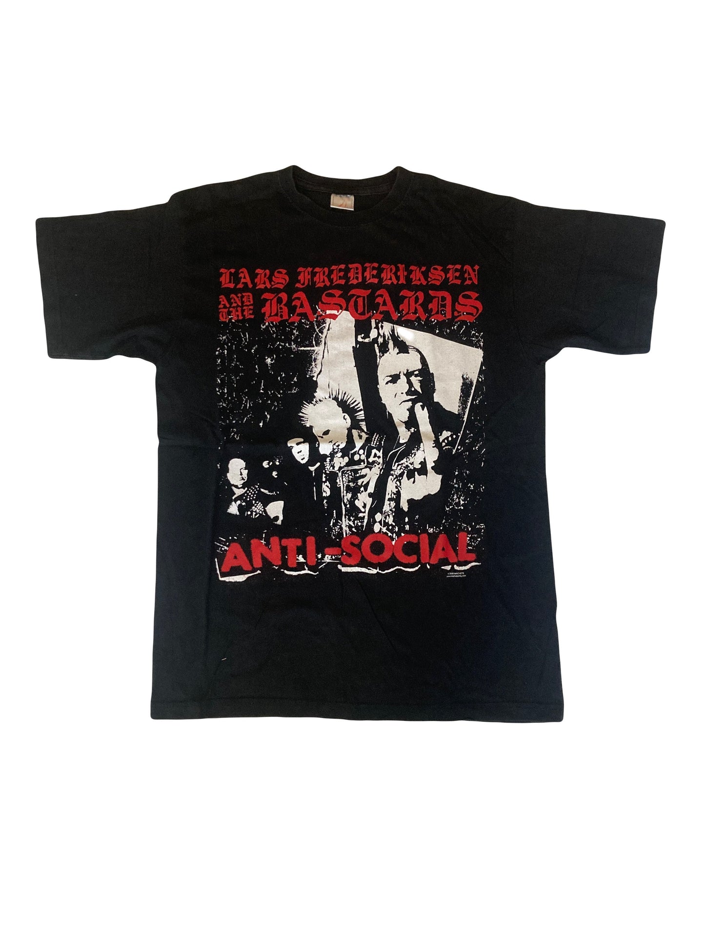 Vintage Lars Frederiksen & the Basta**s Anti Social punk rock t-shirt size large