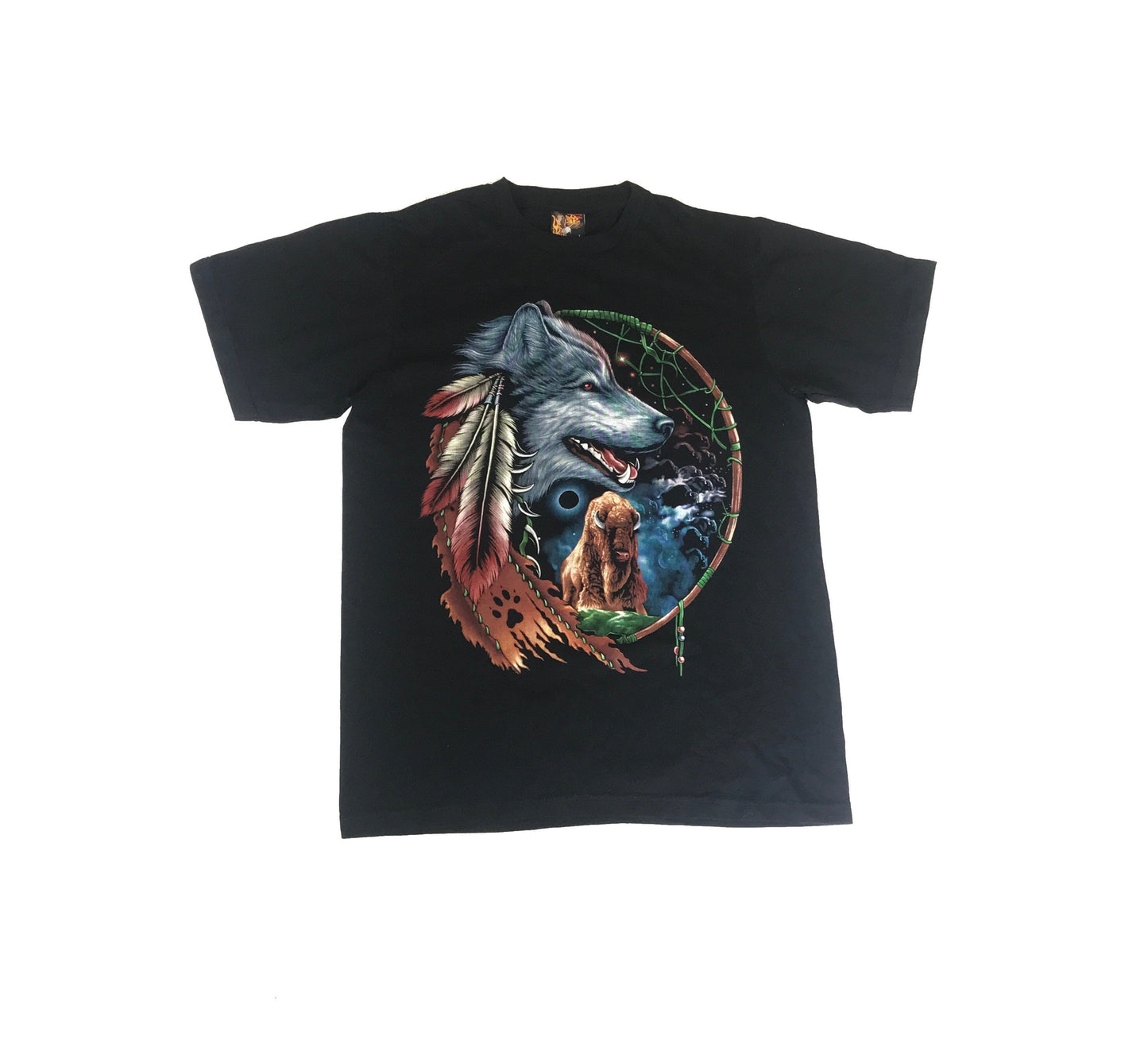 Native Indian mystical wolf dream catcher live to ride t-shirt size large