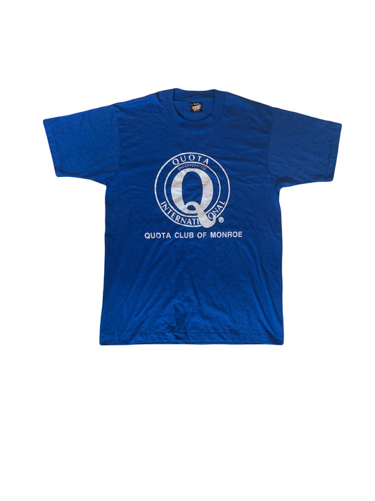 Vintage 90s Quota Club of Monroe USA souvenir workers promotional blue single stitch quirky t-shirt size large