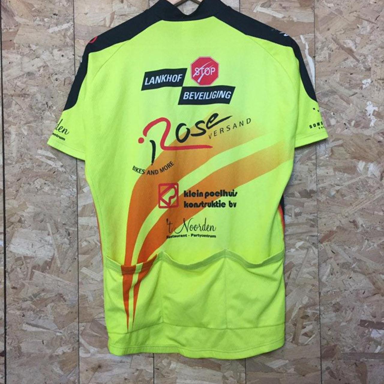 Vintage 00s Dutch Vuelta Italia Tour de France style cycle jersey neon yellow size XL