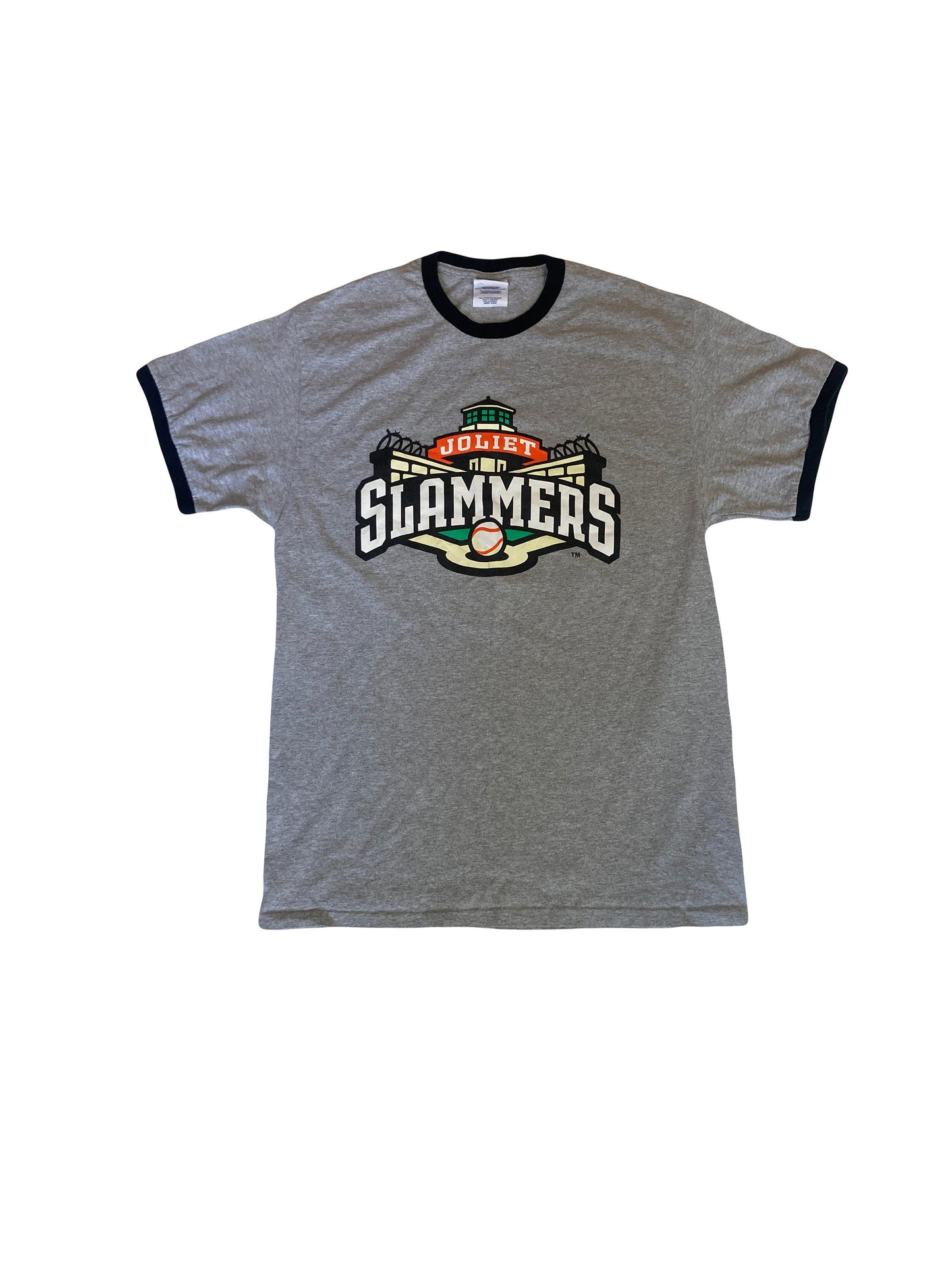 Vintage 90s Joliet Slammers Baseball team Illinois USA souvenir grey marl t-shirt size large