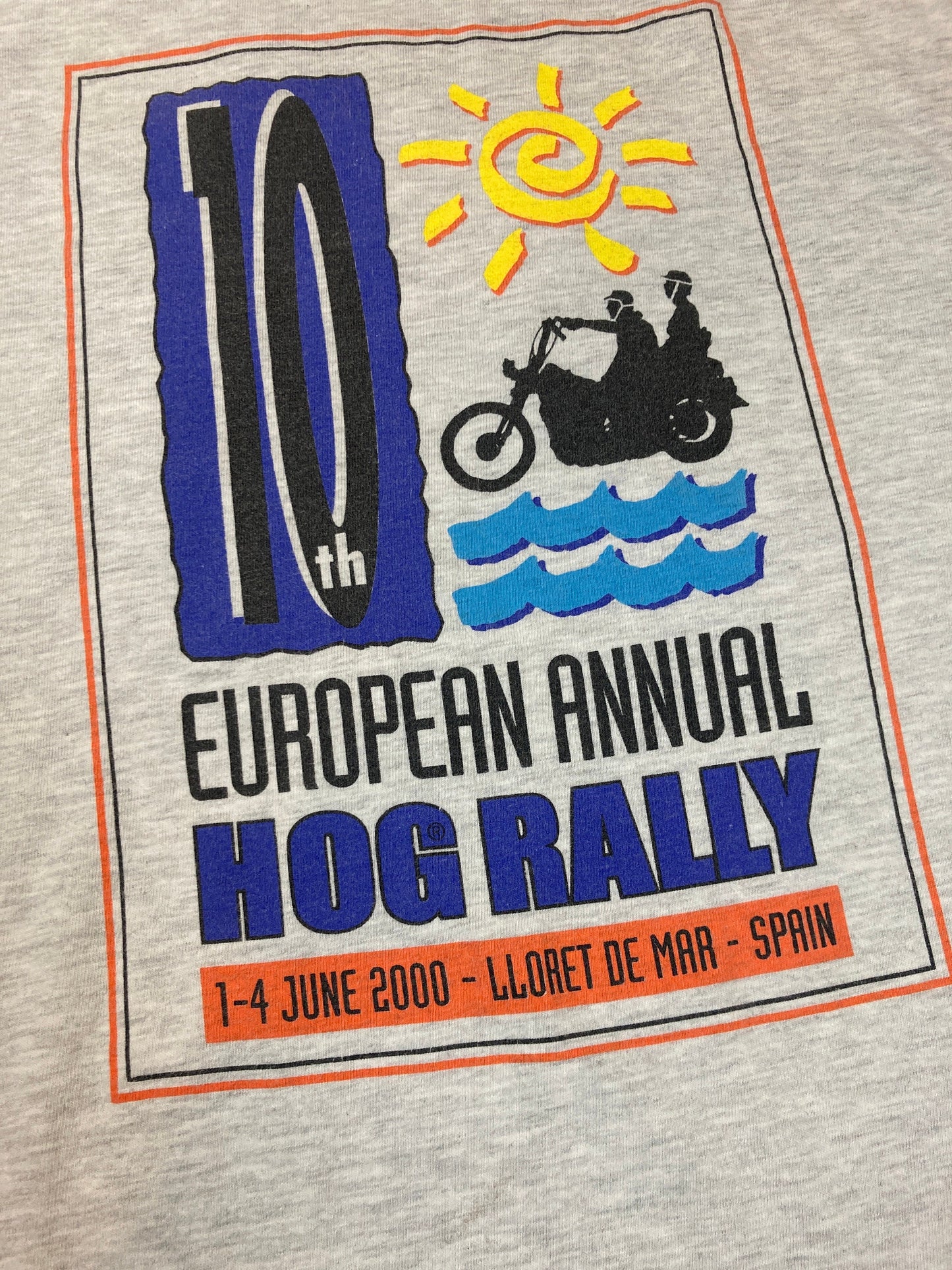 Vintage Y2K Harley Davison owners club hog rally souvenir grey marl t-shirt size large