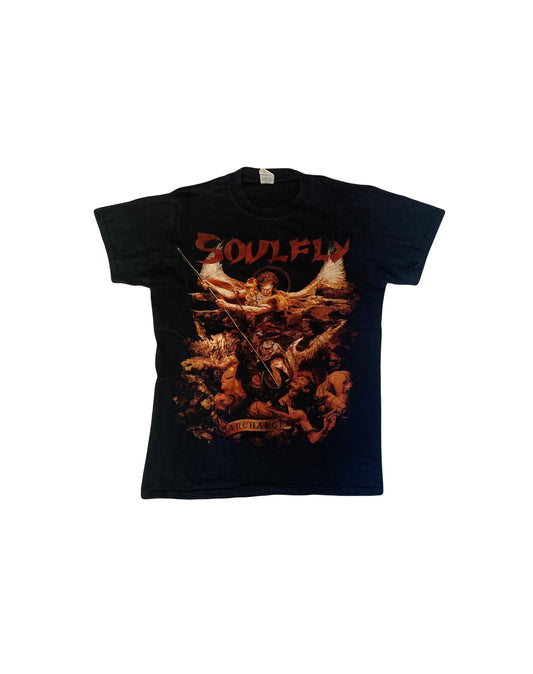 Music merch Soulfly 2016 tour band t-shirt with dates on back size small