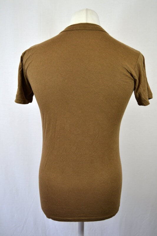 Vintage 90s plain muted brown nerdy t-shirt size small