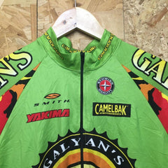 Vintage 90s USA made galyan's camelbak yakima style cycle jersey camouflage green yellow orange size large