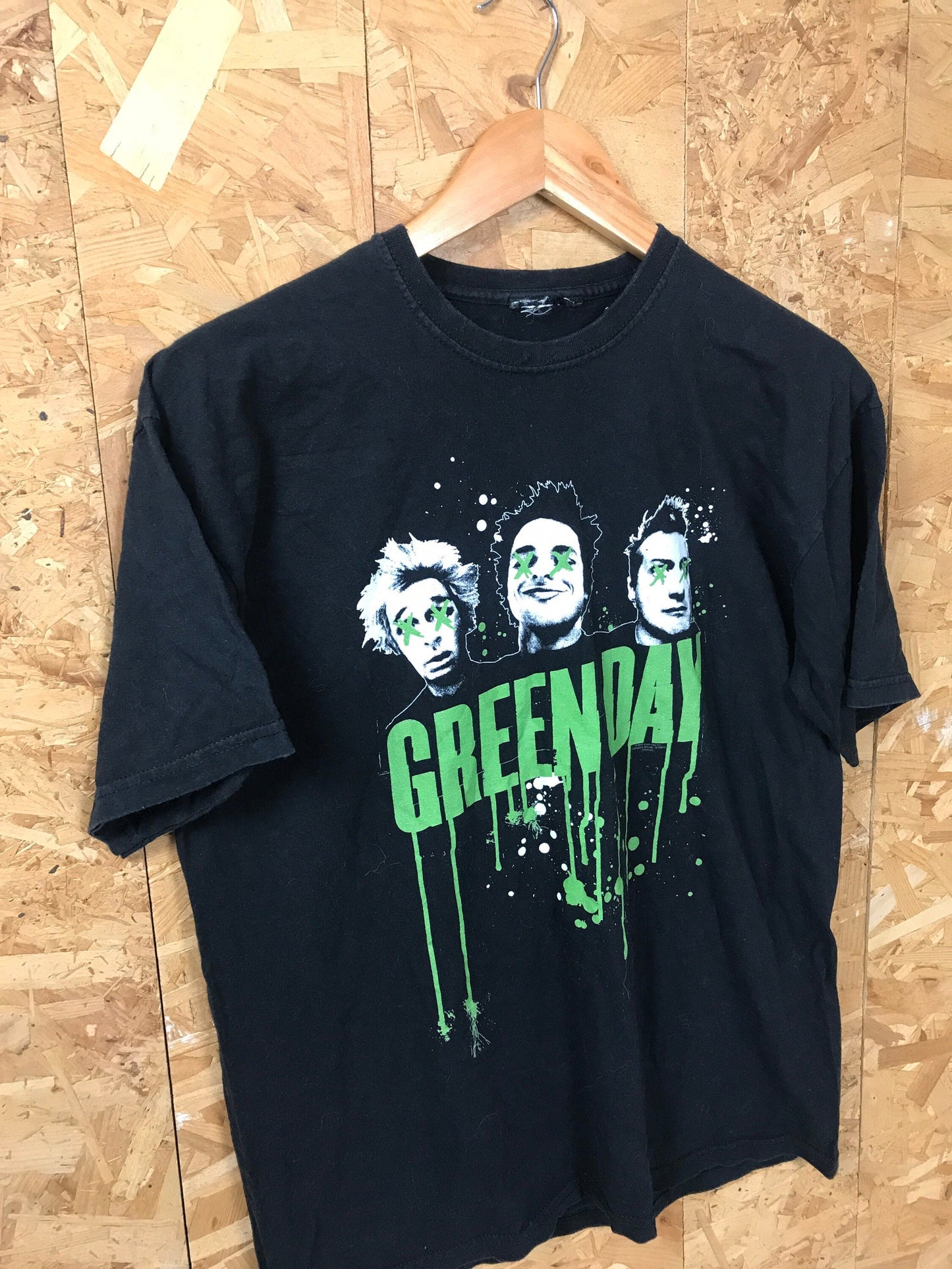 Vintage 00s black green band t-shirt Green Day size medium