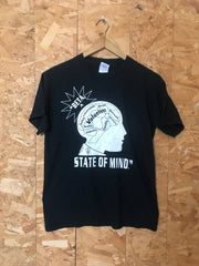 Vintage 90s quirky nerdy science Beta A 'State of Mind'  USA faded black souvenir t-shirt size small