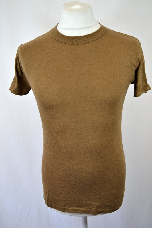 Vintage 90s plain muted brown nerdy t-shirt size small