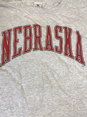 Vintage 90s Nebraska Huskers USA souvenir college football varsity heavy duty grey marl t shirt size XL
