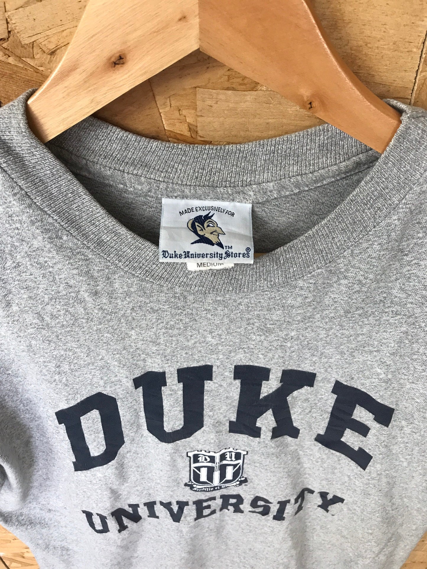 Vintage 90s Duke University North Carolina USA souvenir college varsity heavy duty grey marl t-shirt size medium