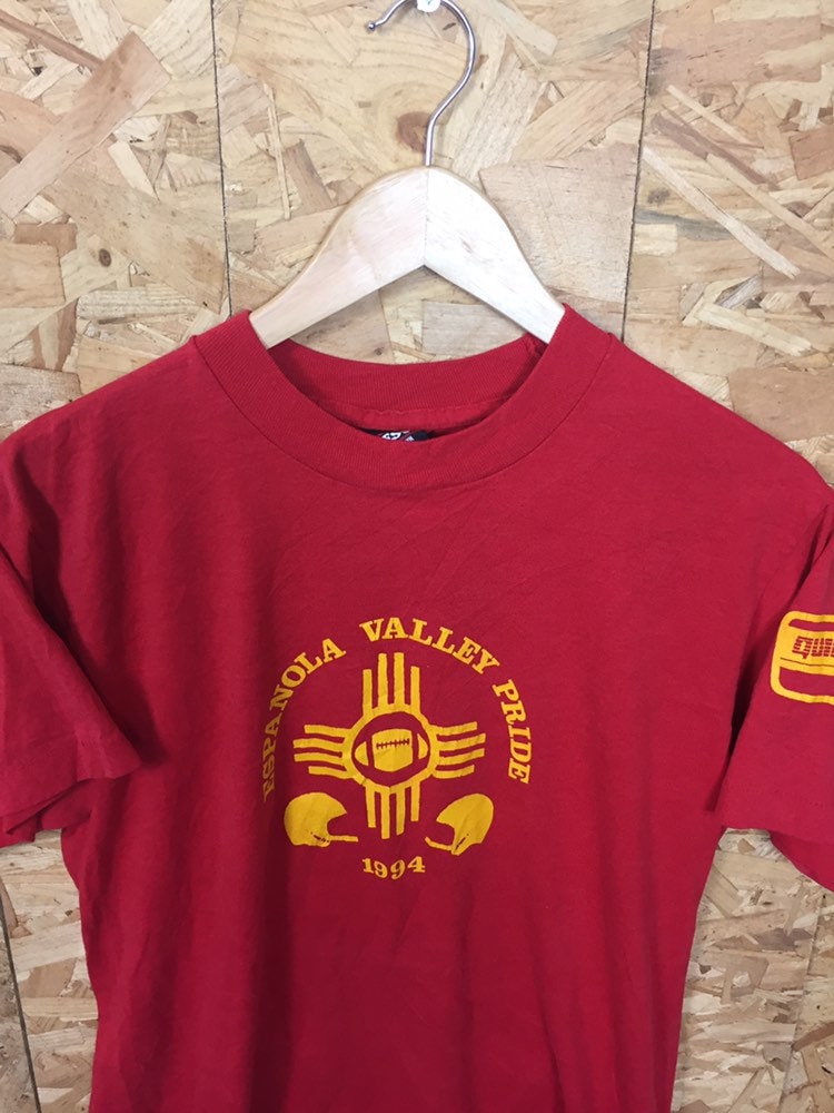 Vintage 90s Espanola Valley Pride 1994 USA high school red t-shirt size medium