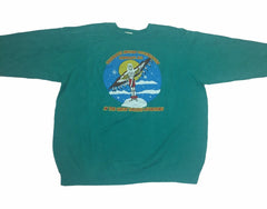 Vintage 90s USA jade green Cherokee smokey mountains crew neck sweater size extra large