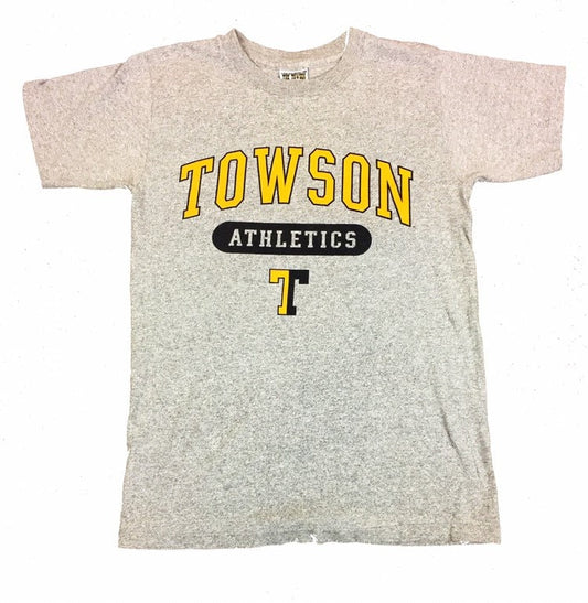 Vintage 90s Towson university Maryland USA souvenir college varsity grey marl t-shirt size small