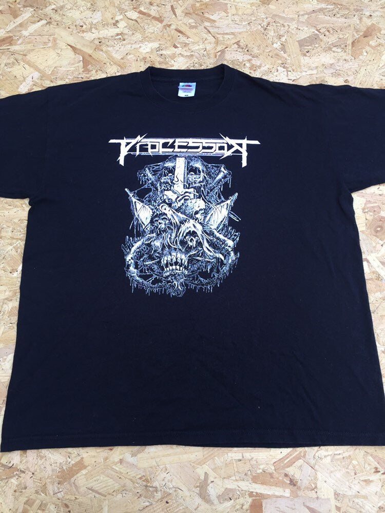 Processor Latvian heavy metal thrash metal rock band black t-shirt size extra large