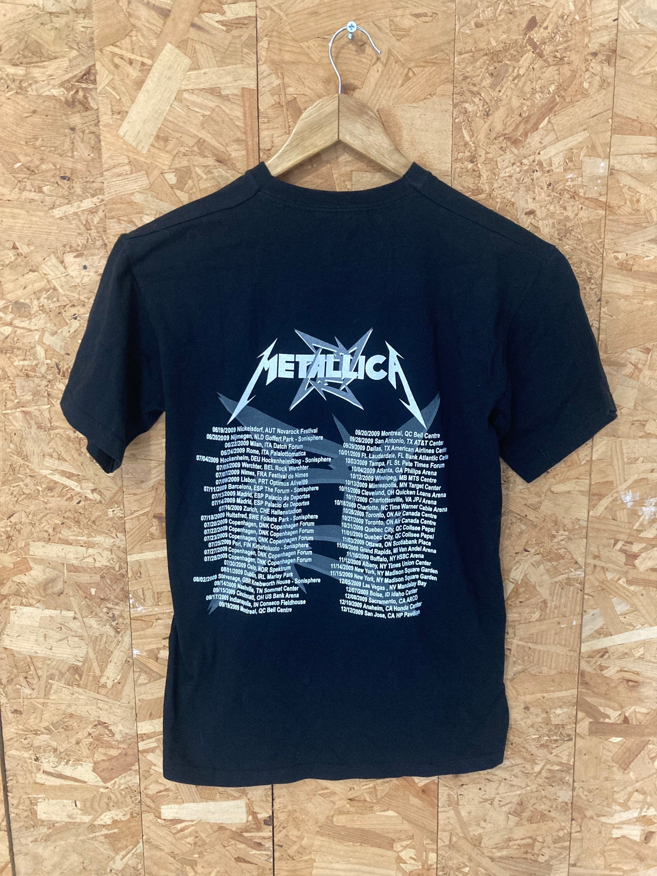 Vintage 00s Metallica 2009 tour Heavy metal band music merch t-shirt size small